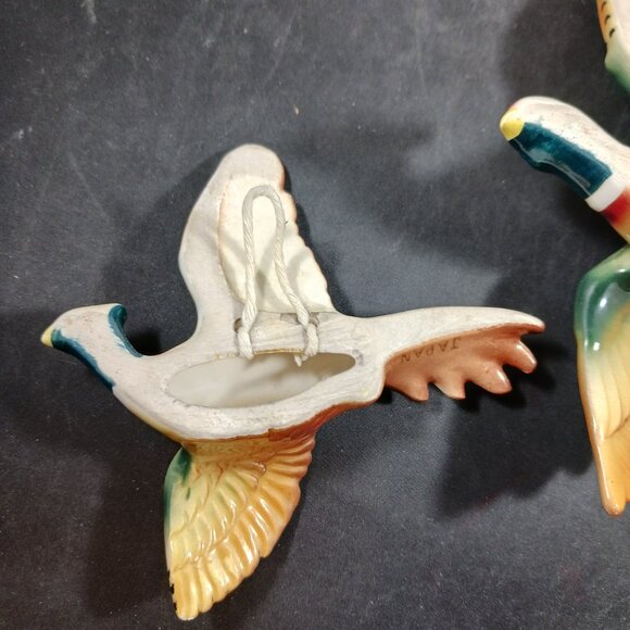 Set of 3 Vintage Flying Ceramic Pheasant Bird Wall Decor - Picture 12 of 14